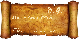Wimmer Graciána névjegykártya